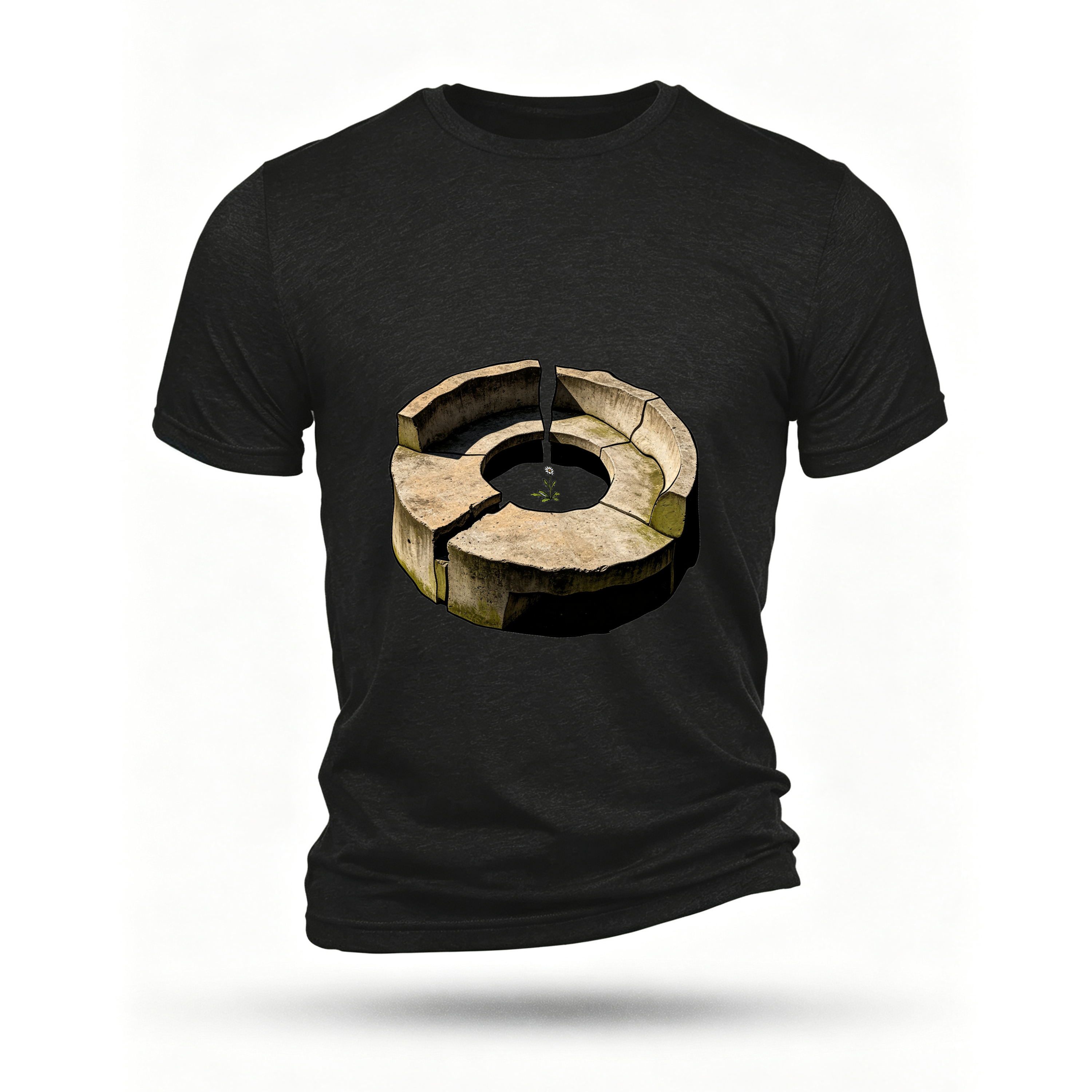 Black T-shirt, front print