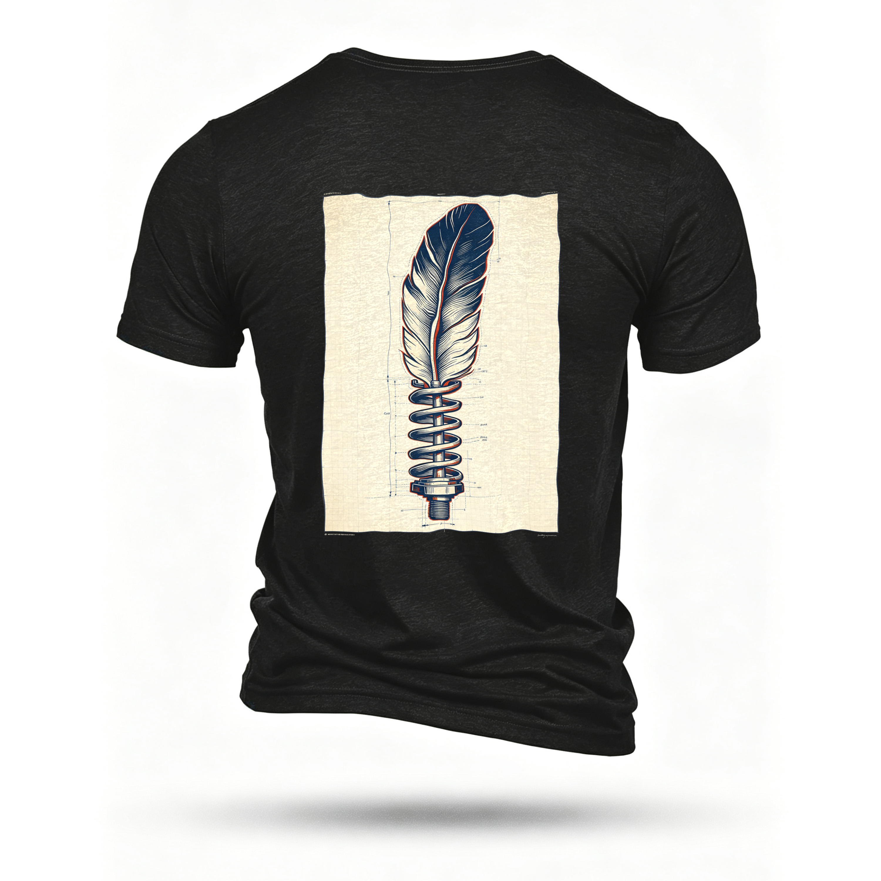 Black T-shirt, back print