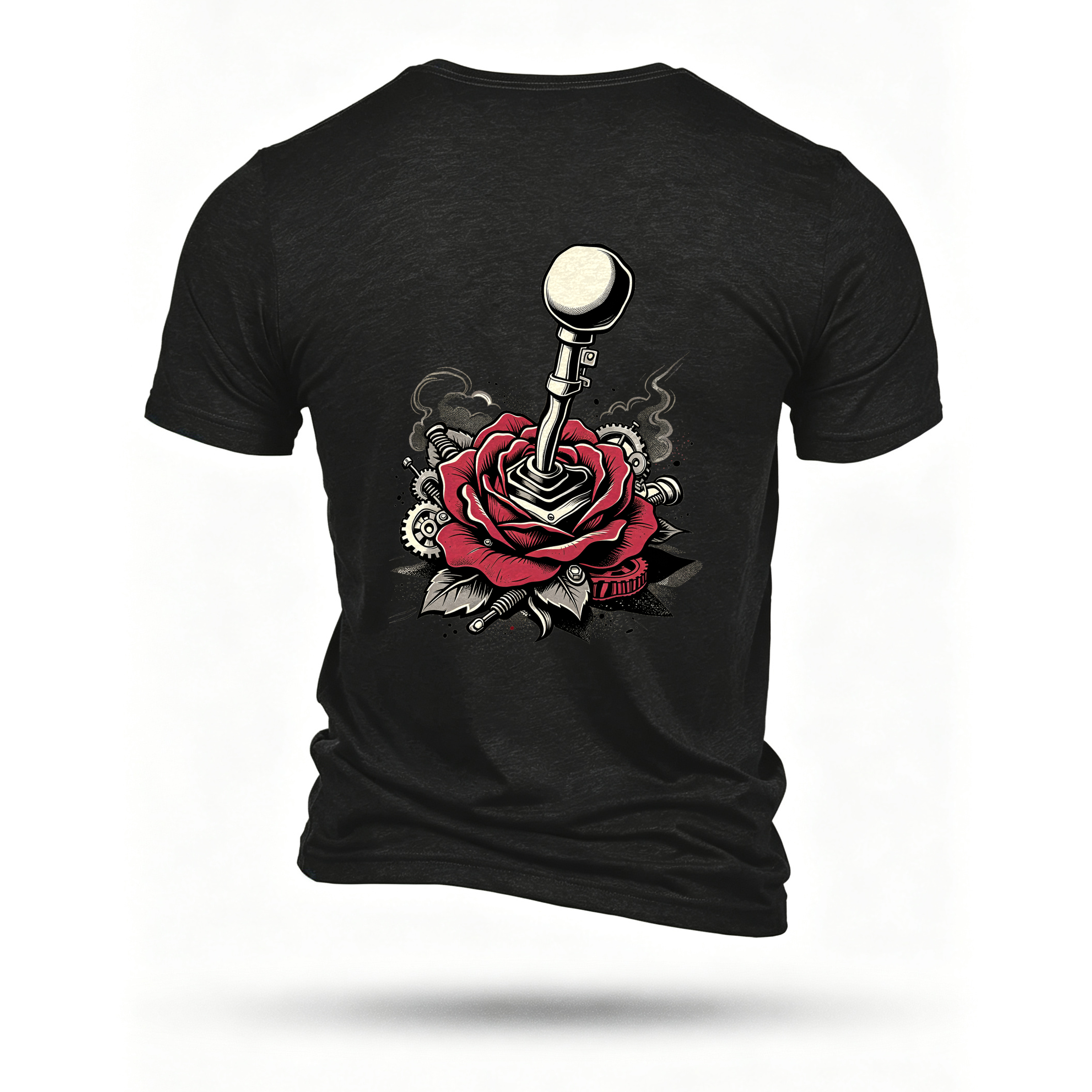 Black T-shirt, back print