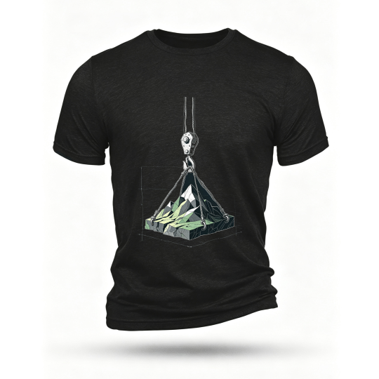 Black T-shirt, front print