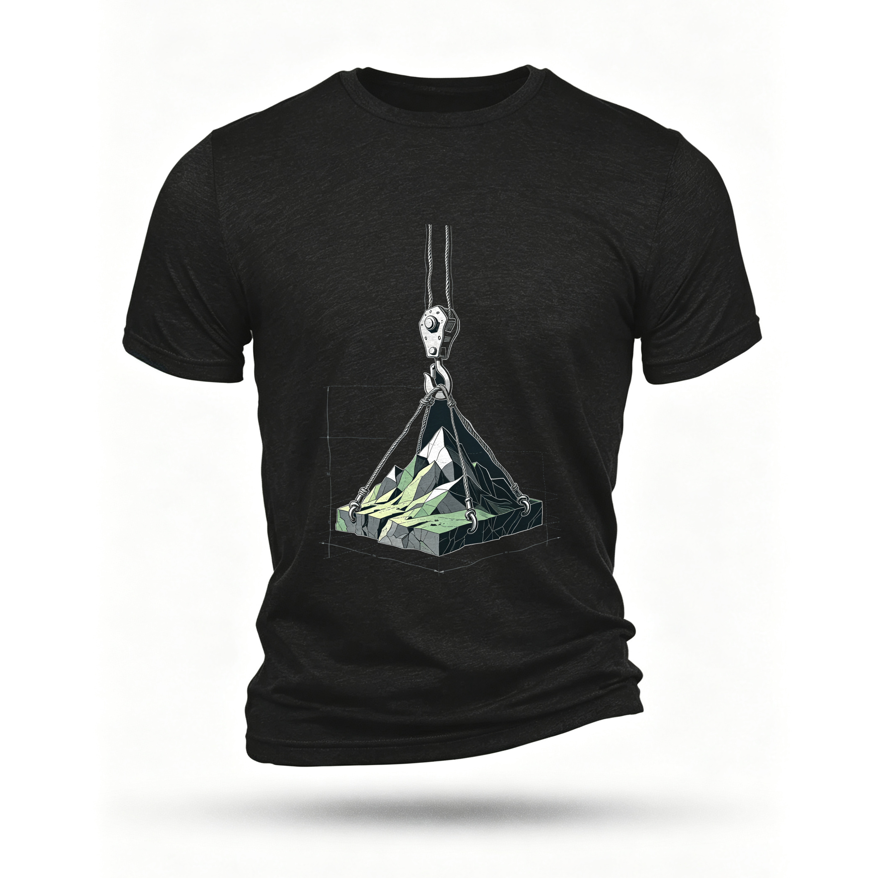 Black T-shirt, front print