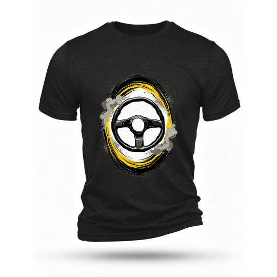 Black T-shirt, front print