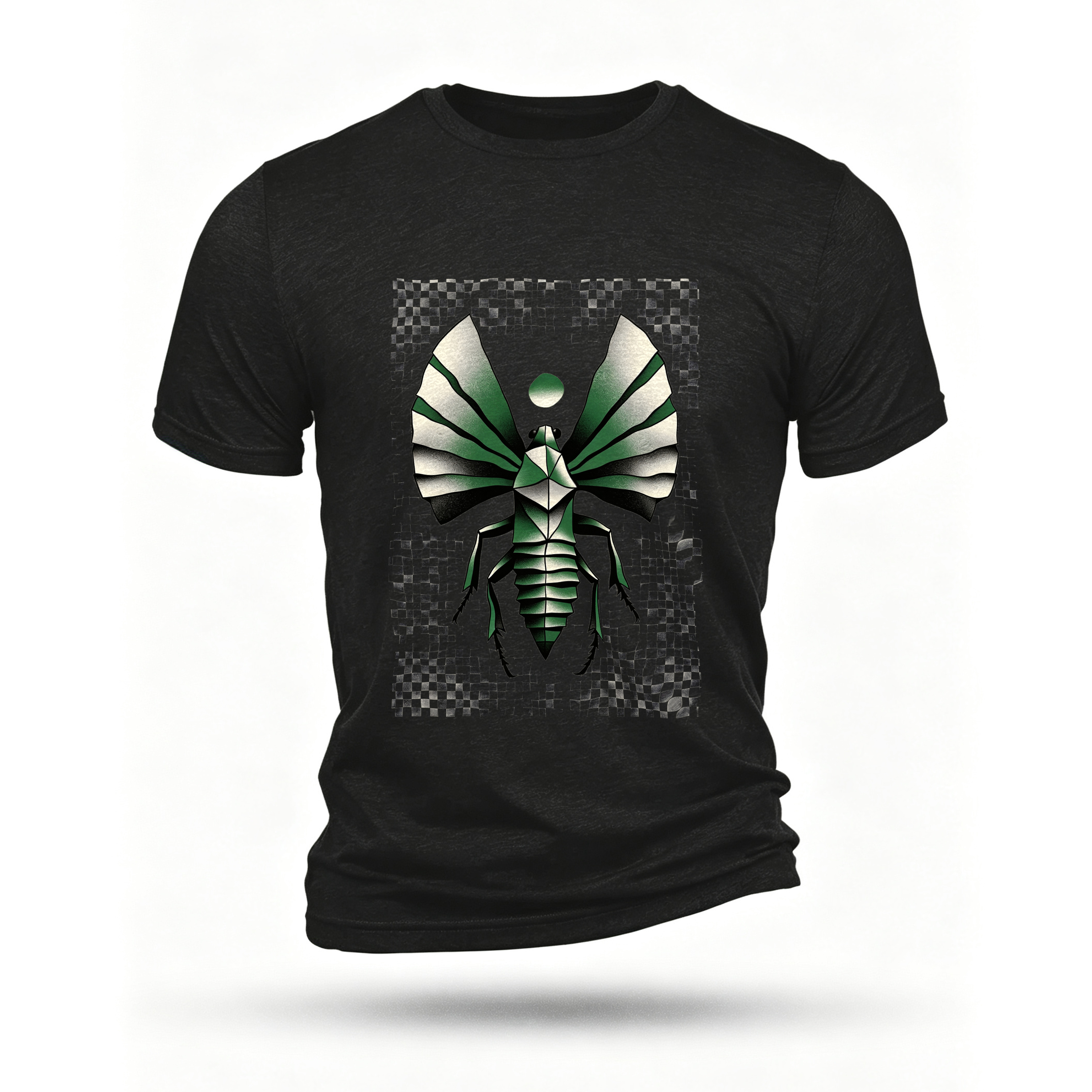 Black T-shirt, front print