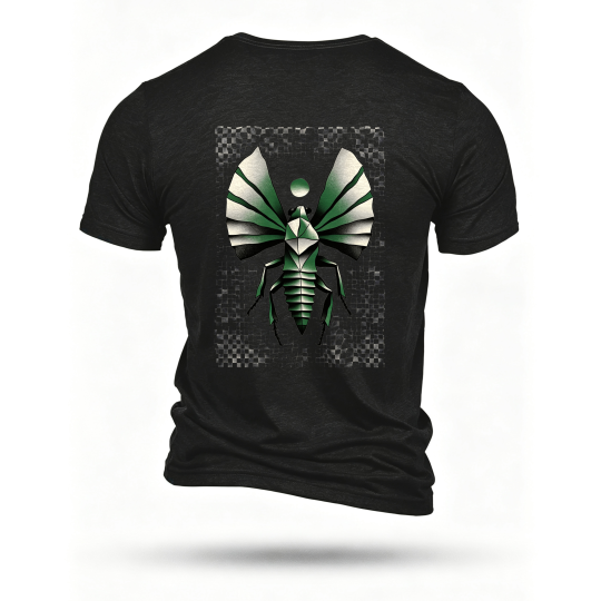 Black T-shirt, back print