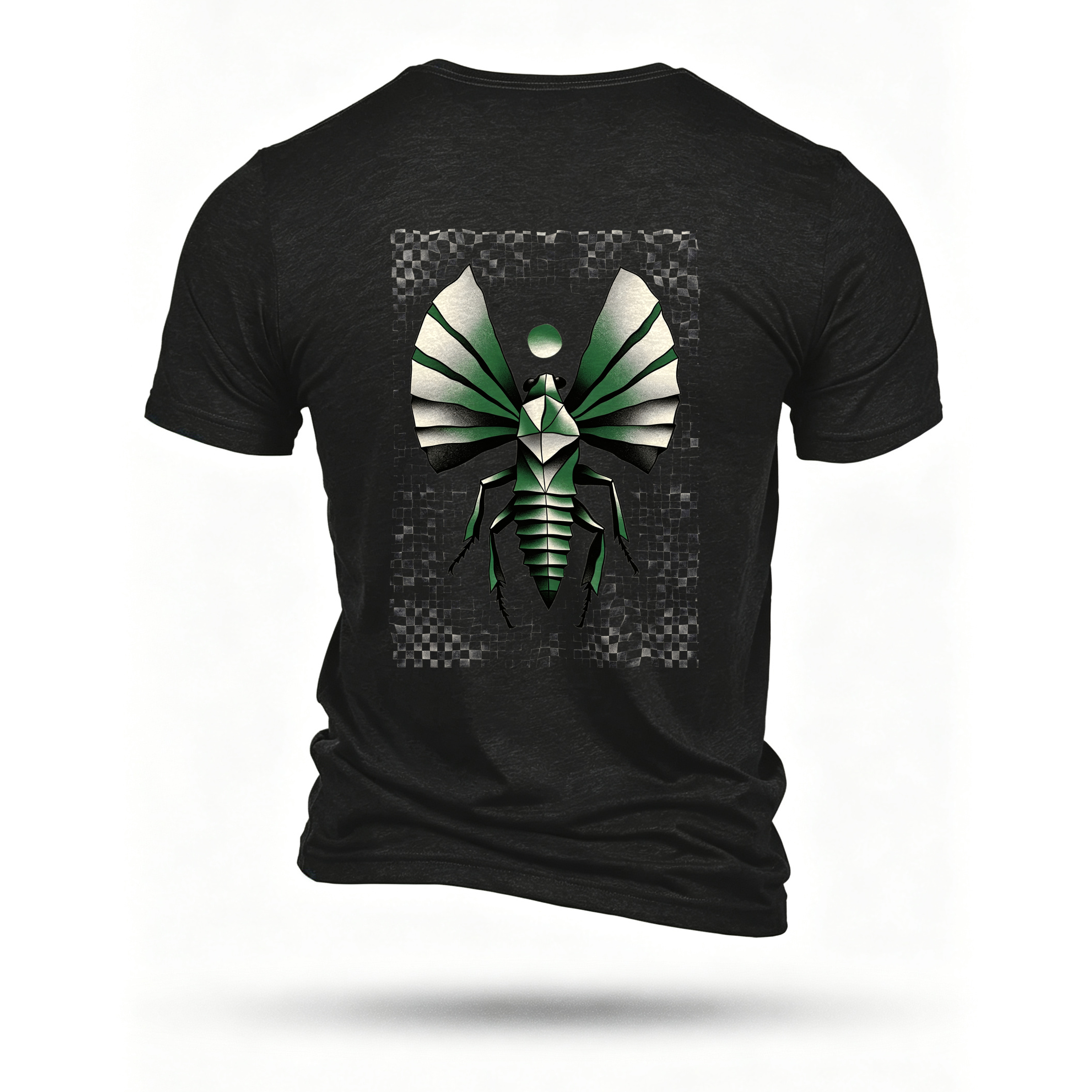 Black T-shirt, back print