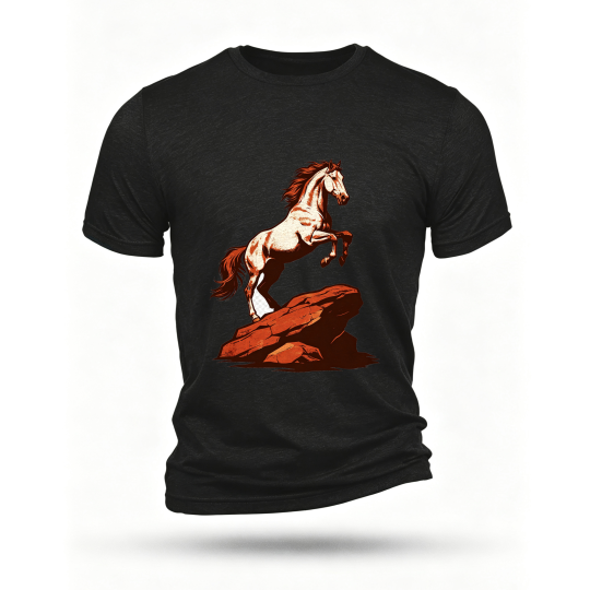 Black T-shirt, front print