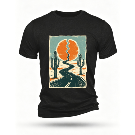 Black T-shirt, front print