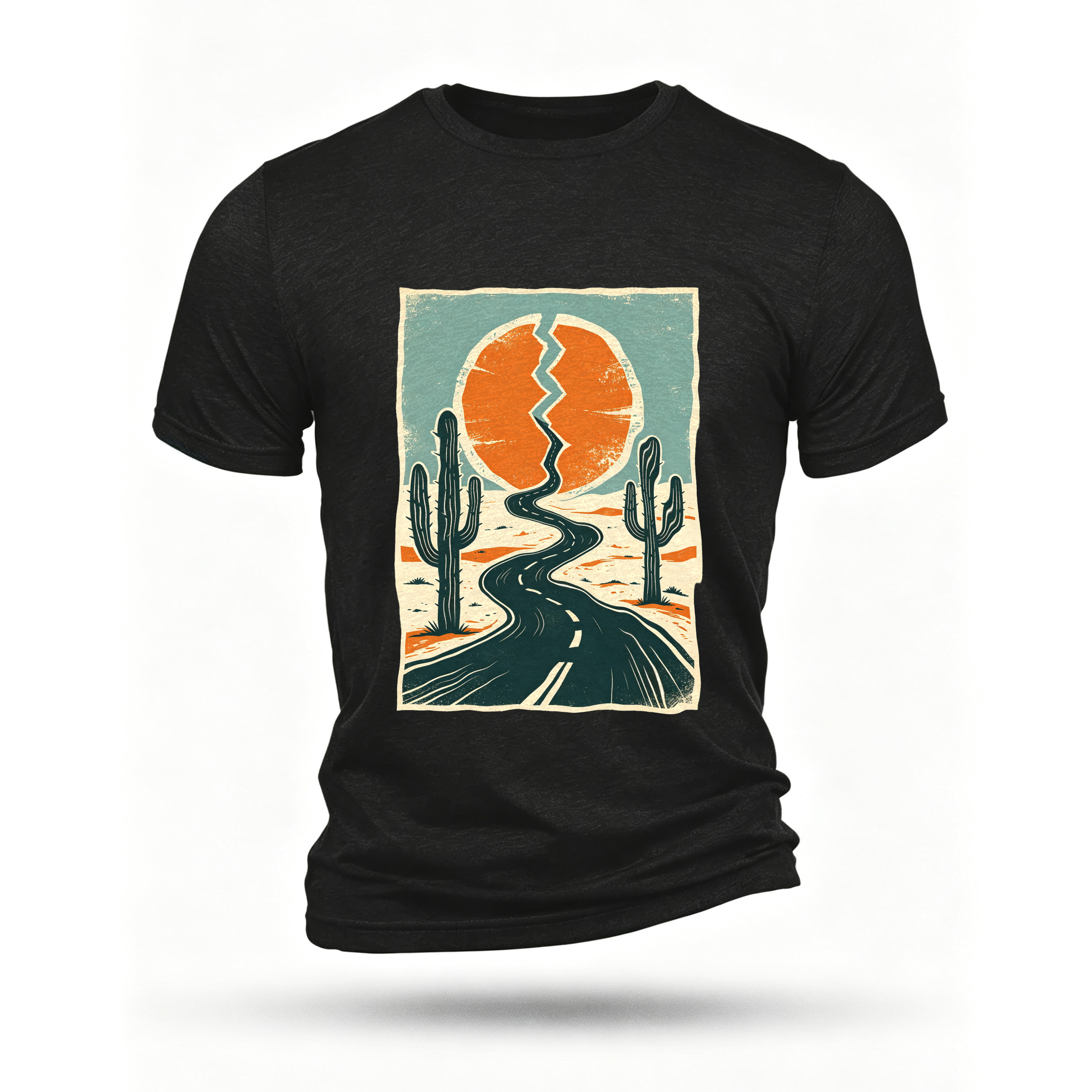 Black T-shirt, front print
