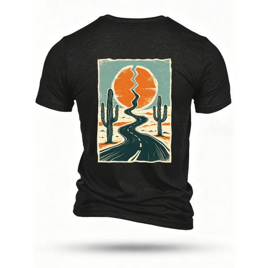 Black T-shirt, back print