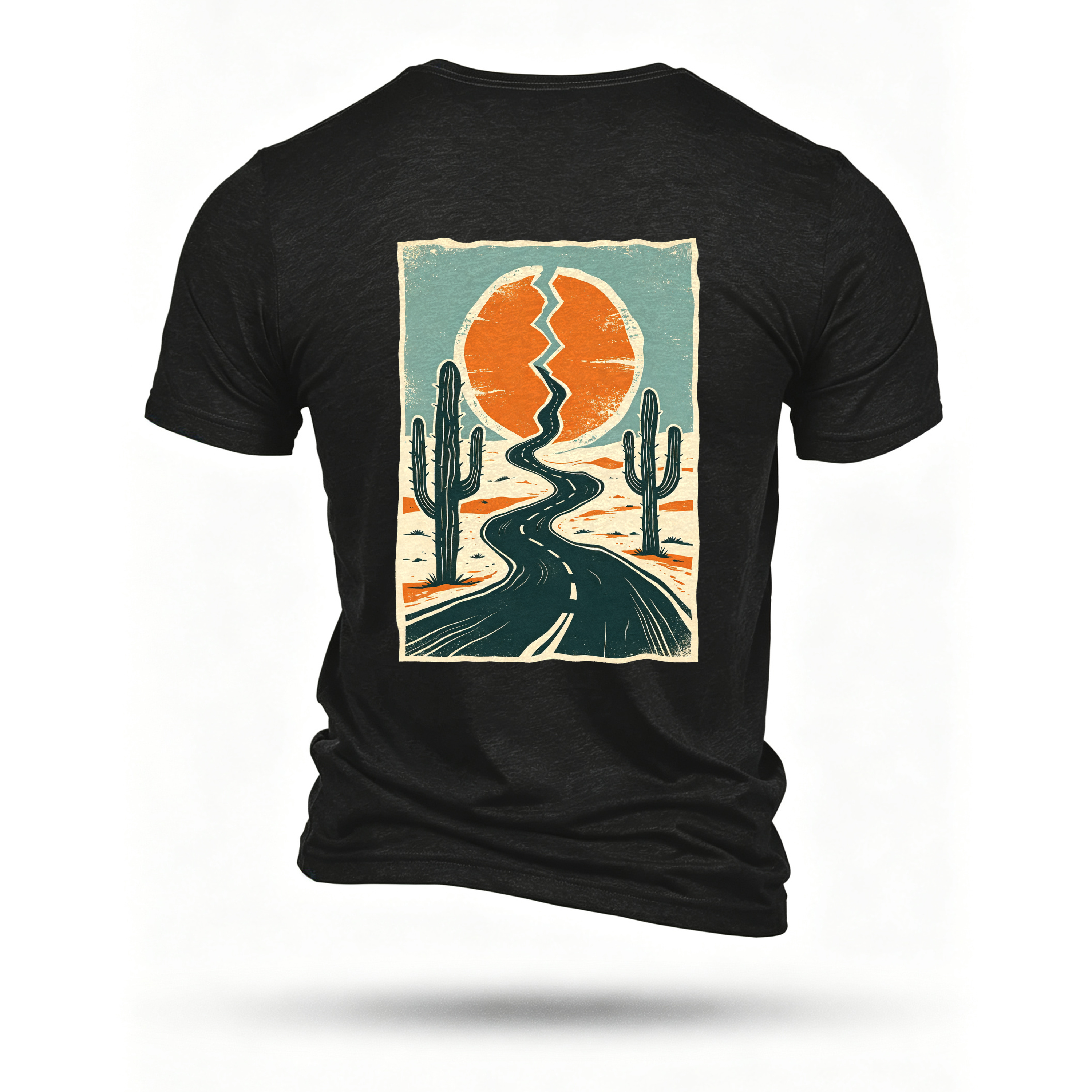 Black T-shirt, back print