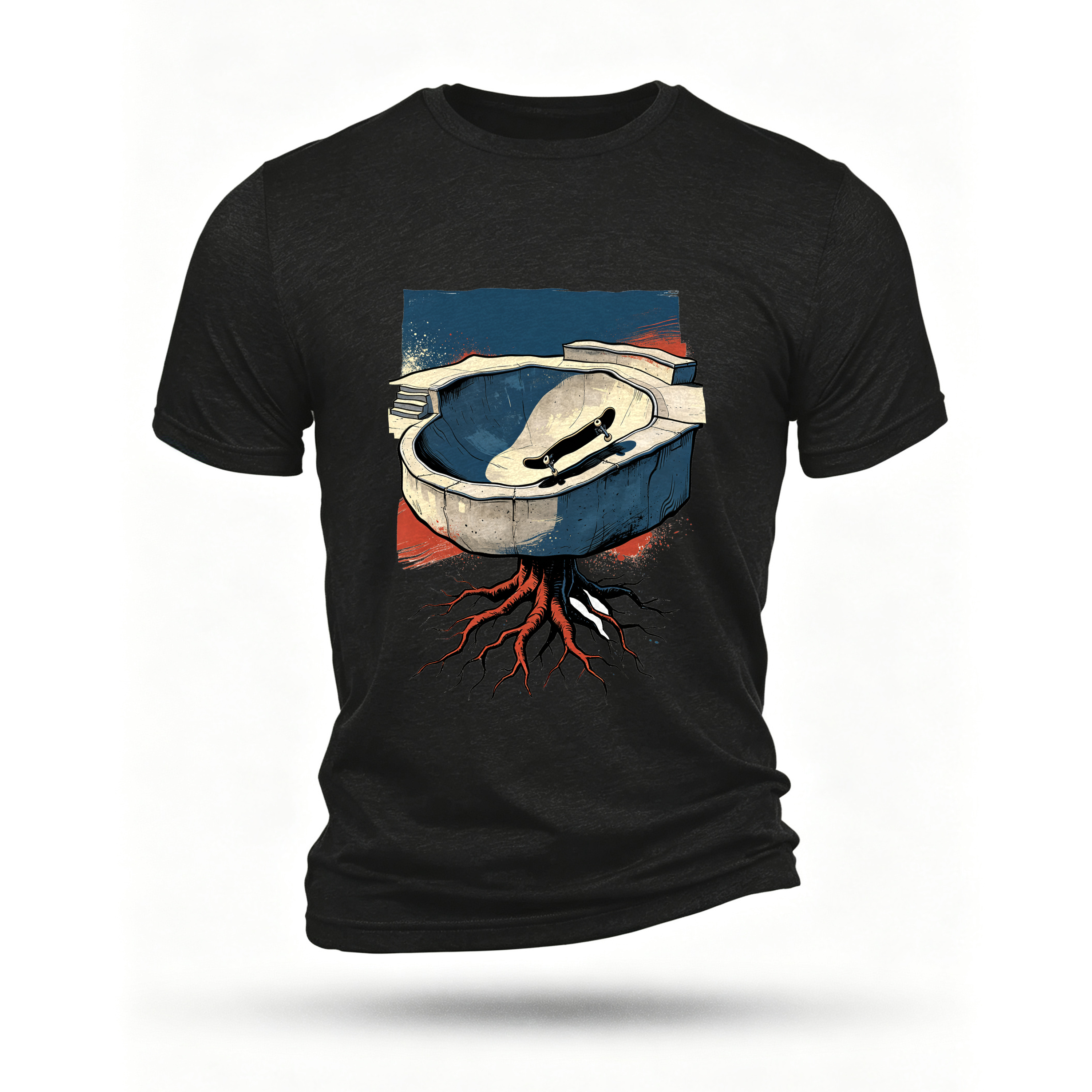 Black T-shirt, front print