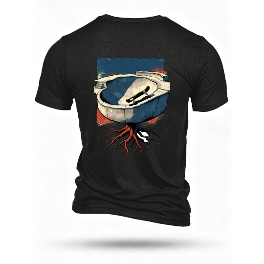 Black T-shirt, back print