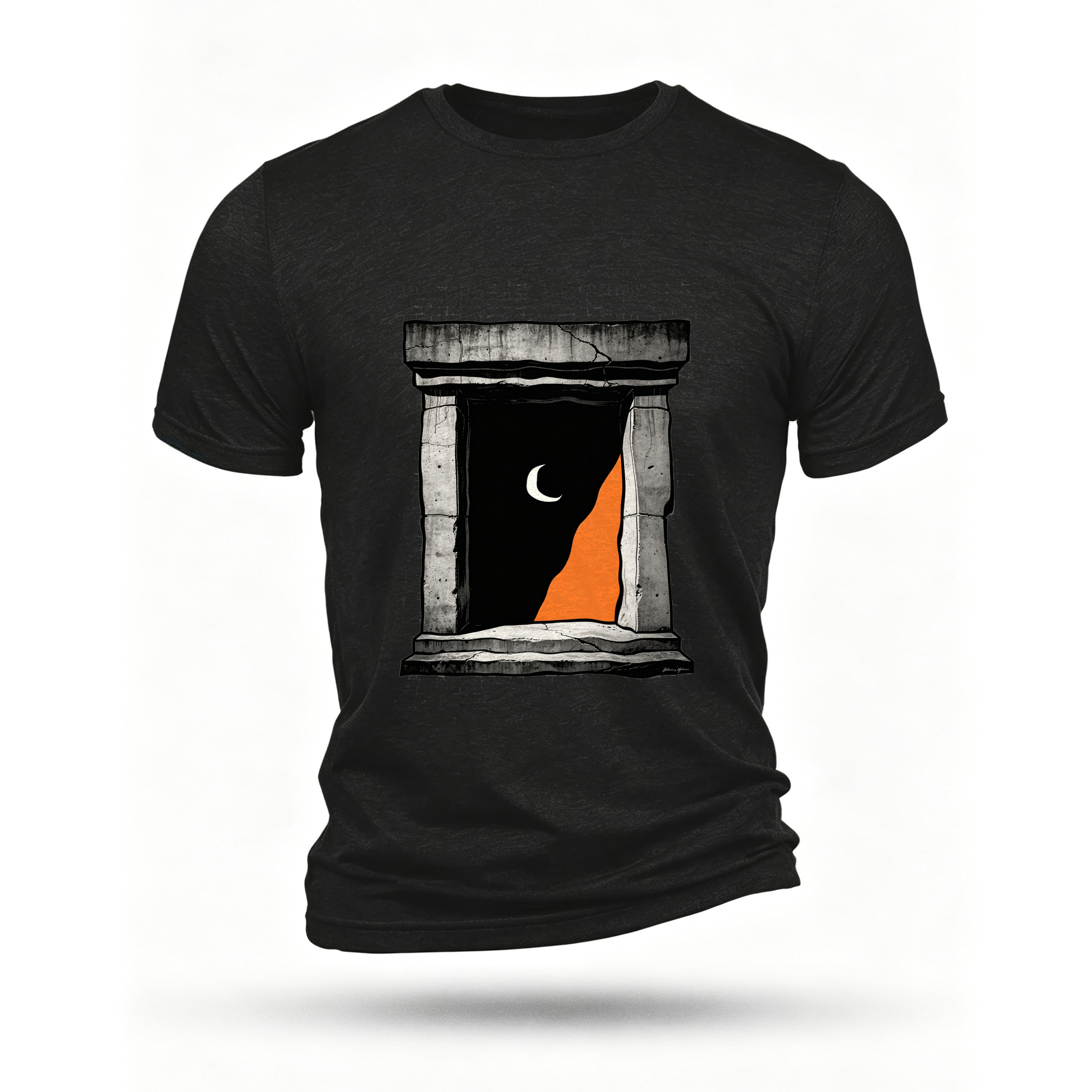 Black T-shirt, front print
