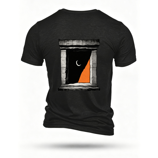 Black T-shirt, back print
