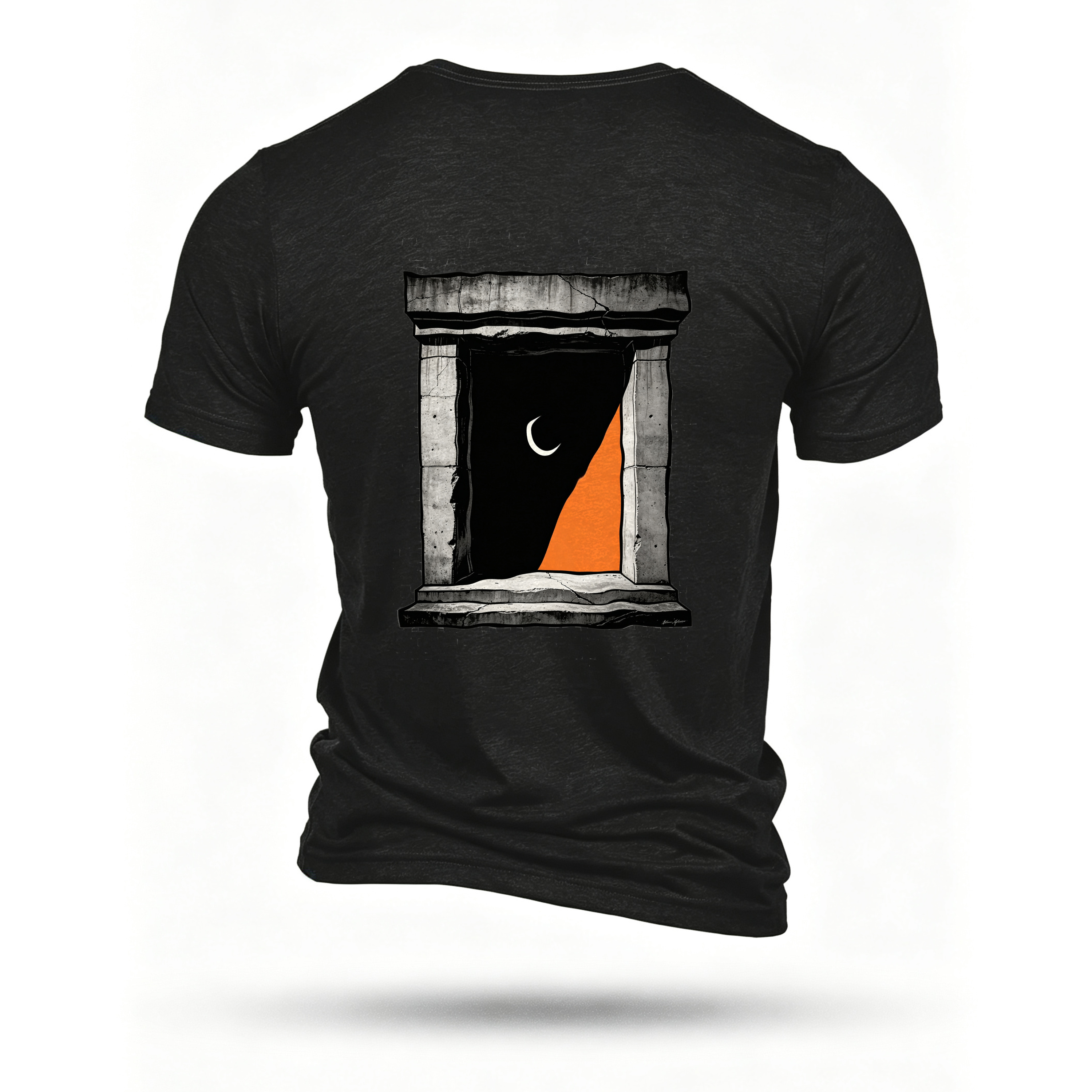 Black T-shirt, back print