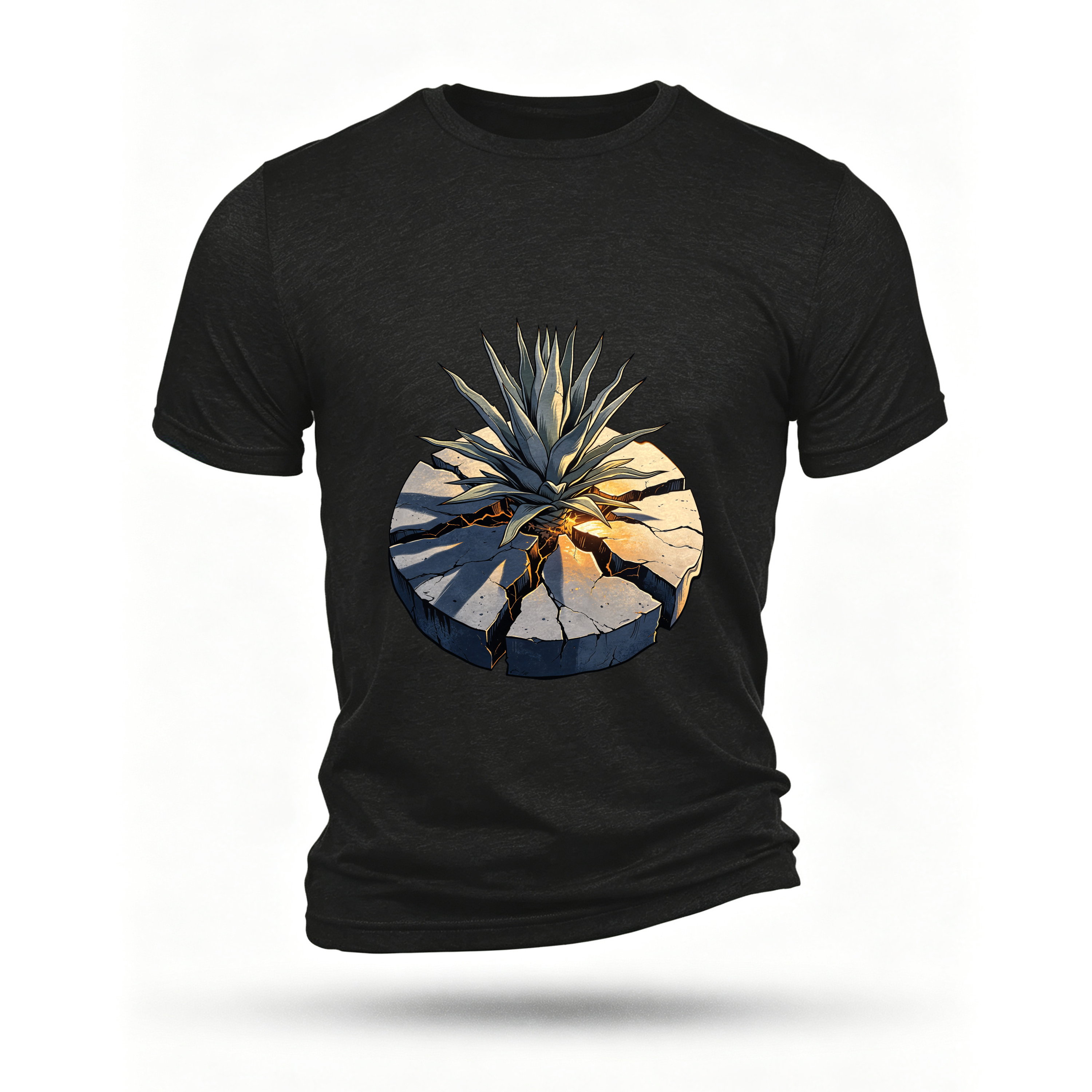 Black T-shirt, front print