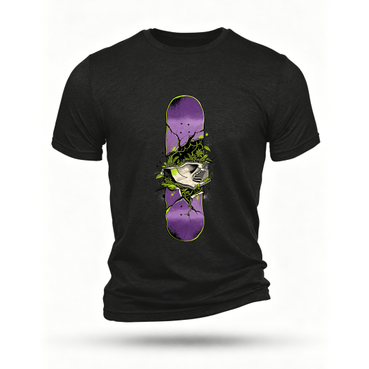 Black T-shirt, front print