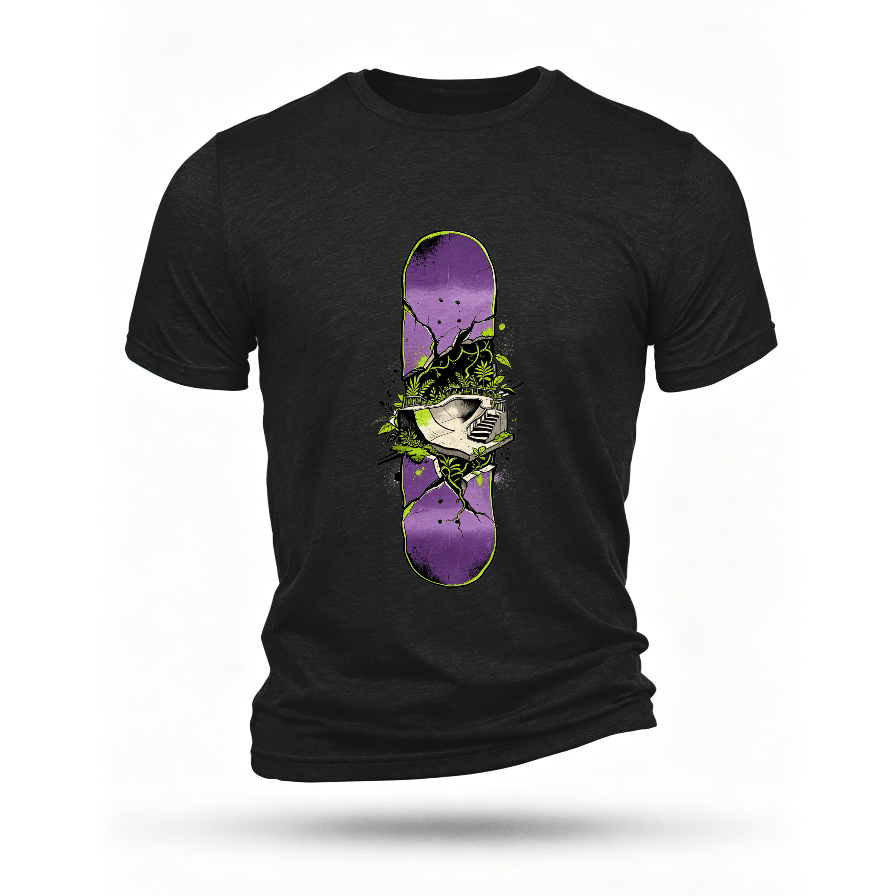 Black T-shirt, front print