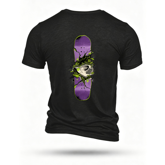 Black T-shirt, back print