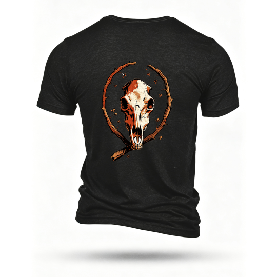 Black T-shirt, back print