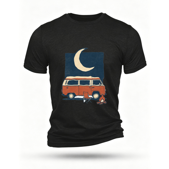 Black T-shirt, front print
