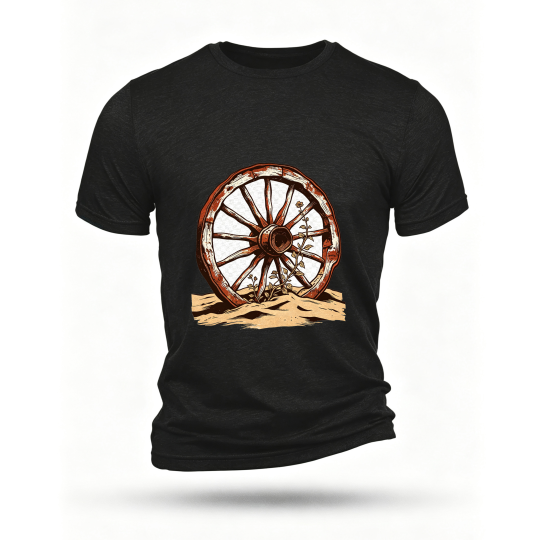 Black T-shirt, front print