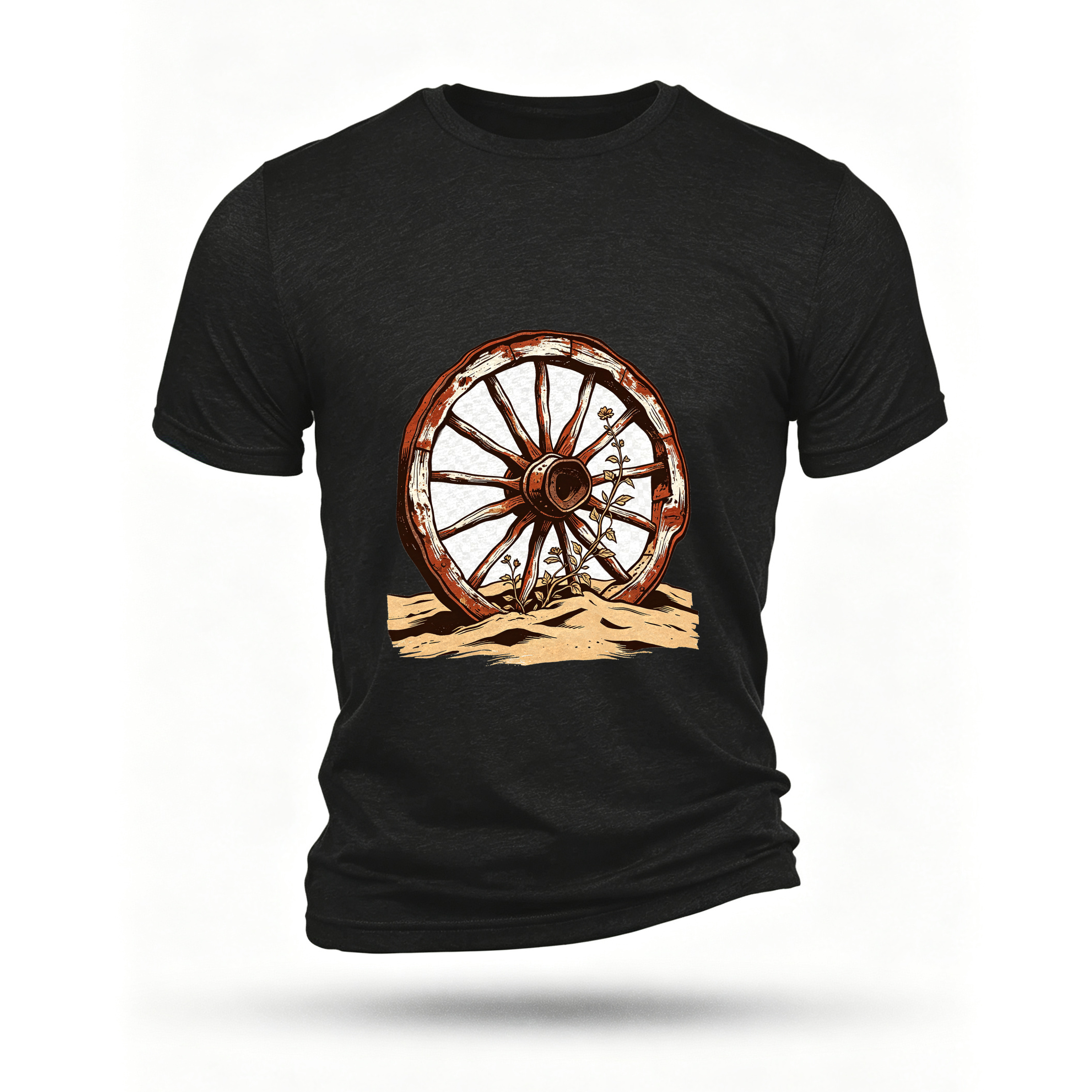 Black T-shirt, front print