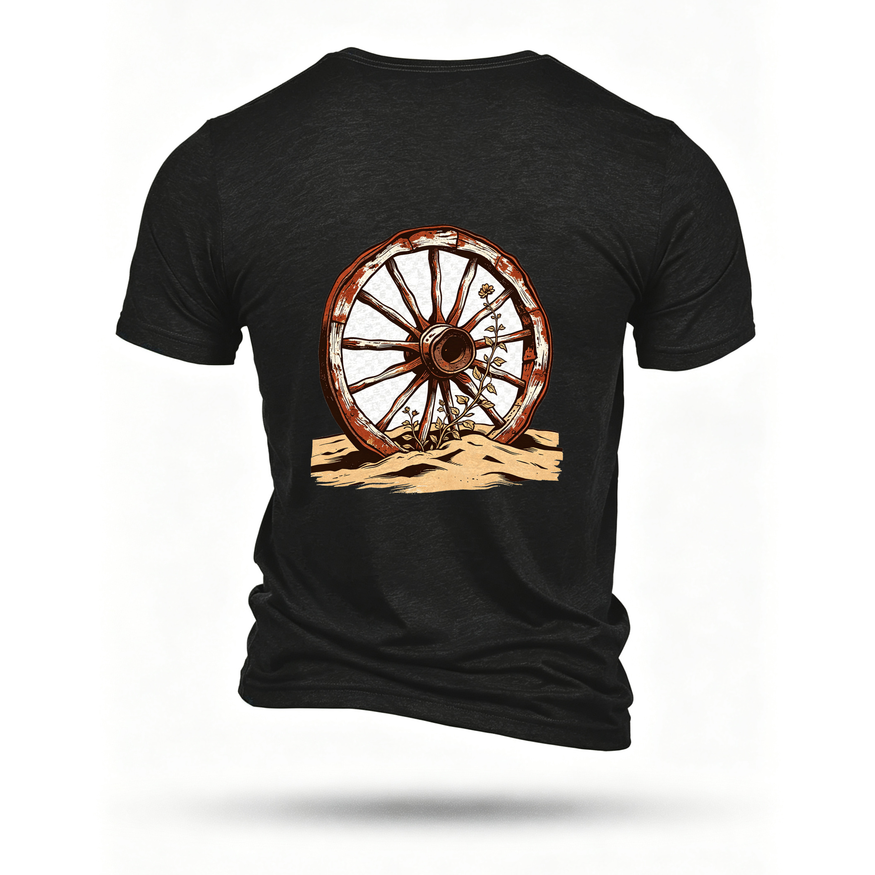 Black T-shirt, back print