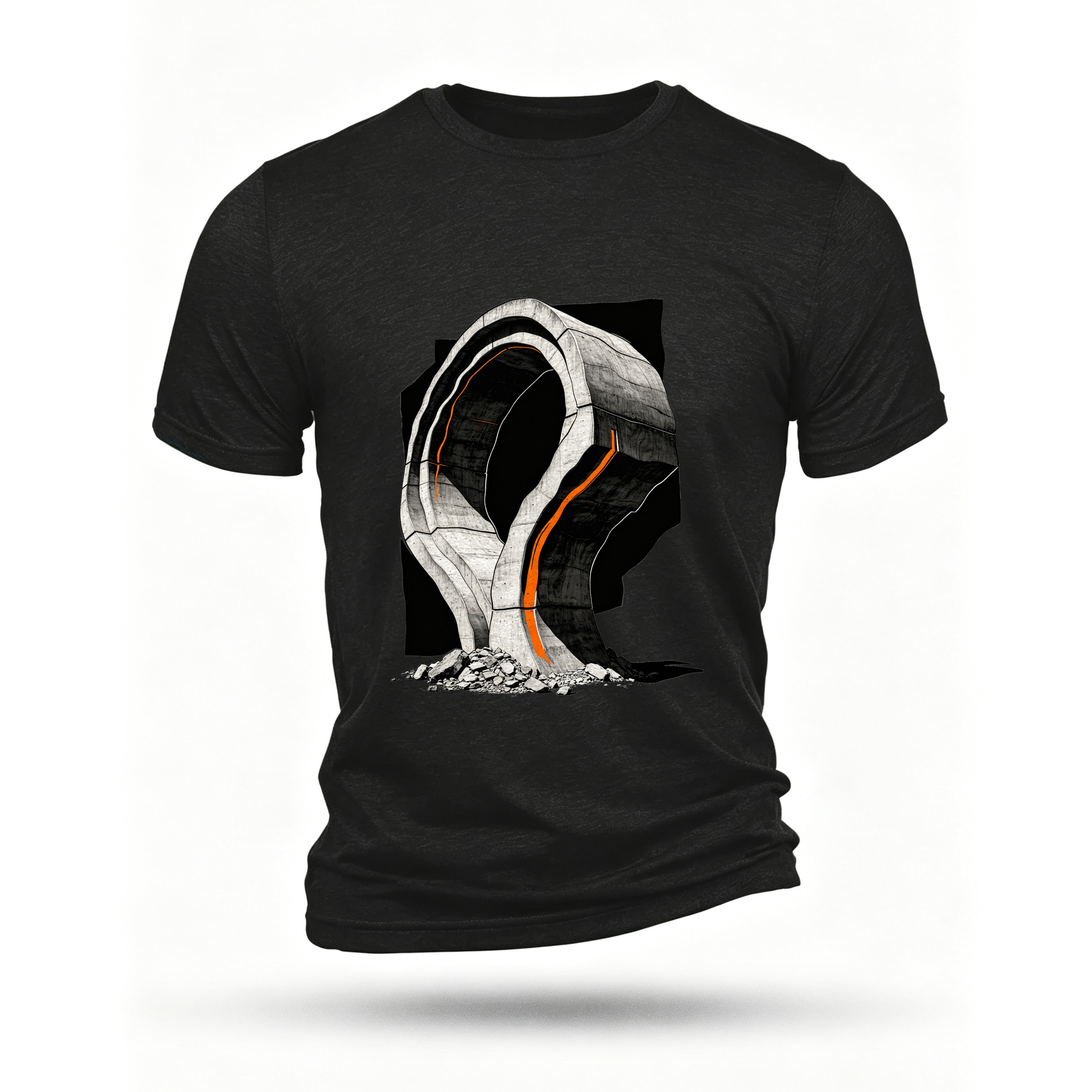 Black T-shirt, front print