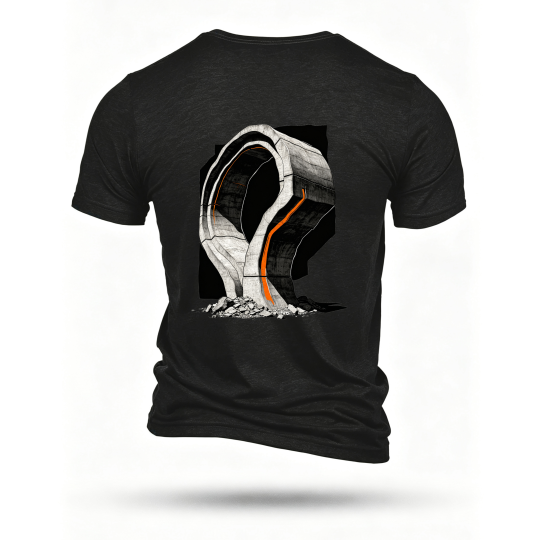 Black T-shirt, back print