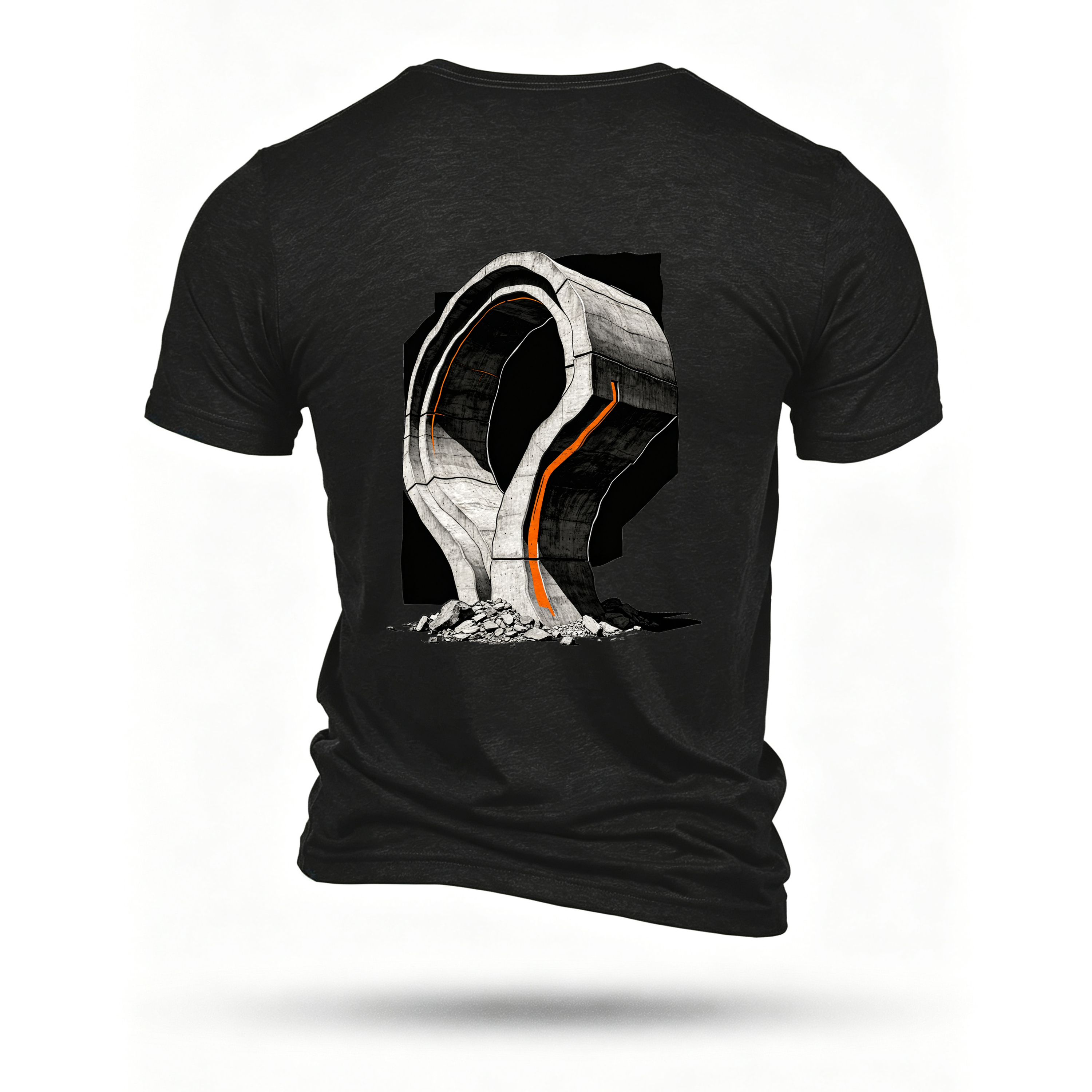 Black T-shirt, back print