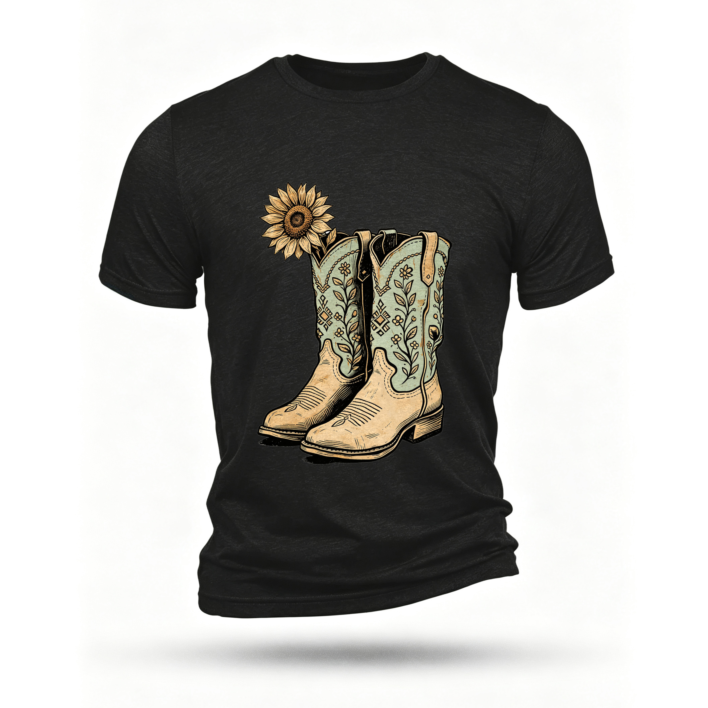 Black T-shirt, front print