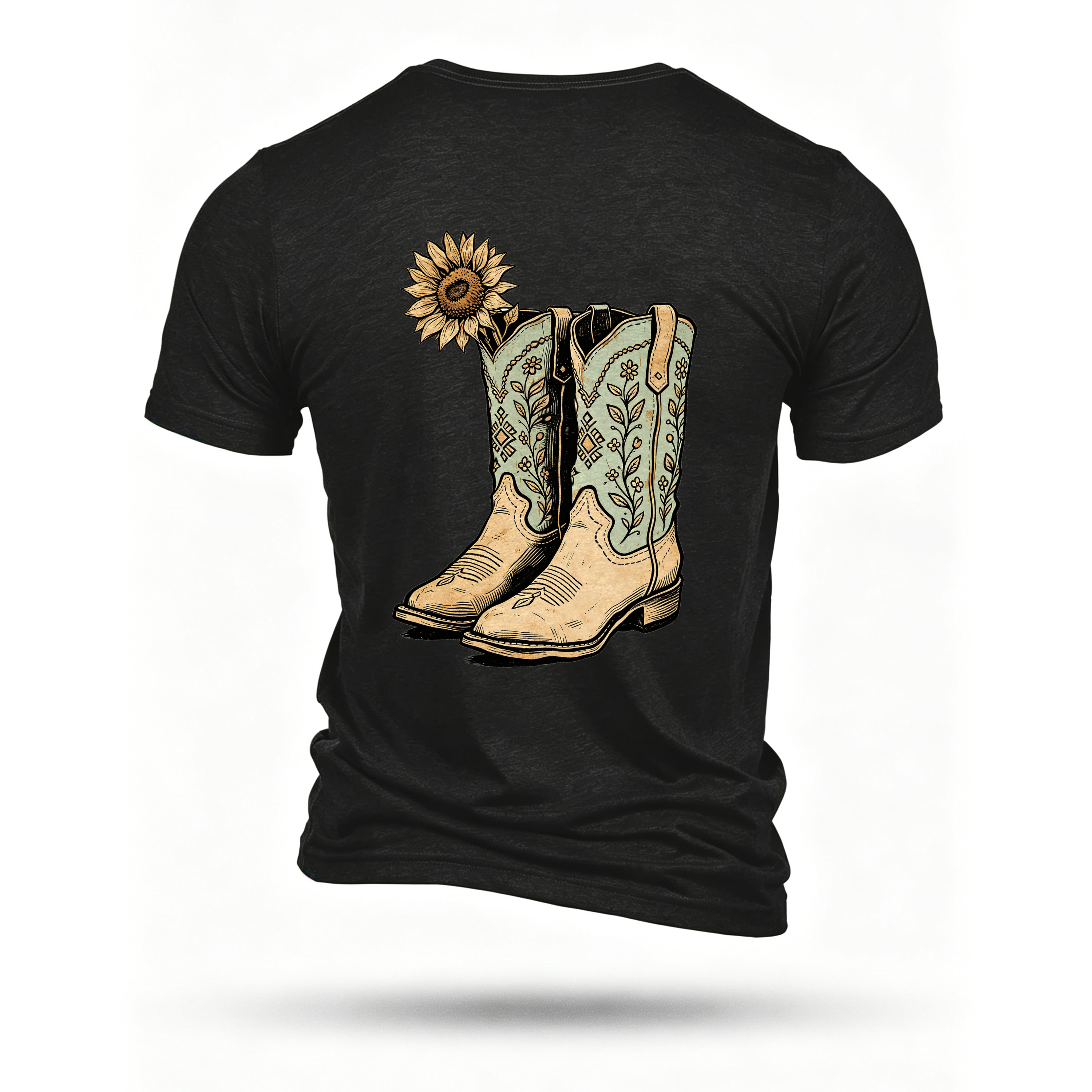 Black T-shirt, back print