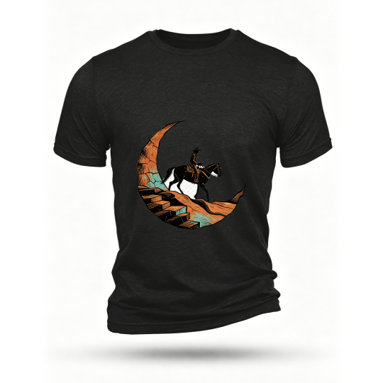 Black T-shirt, front print