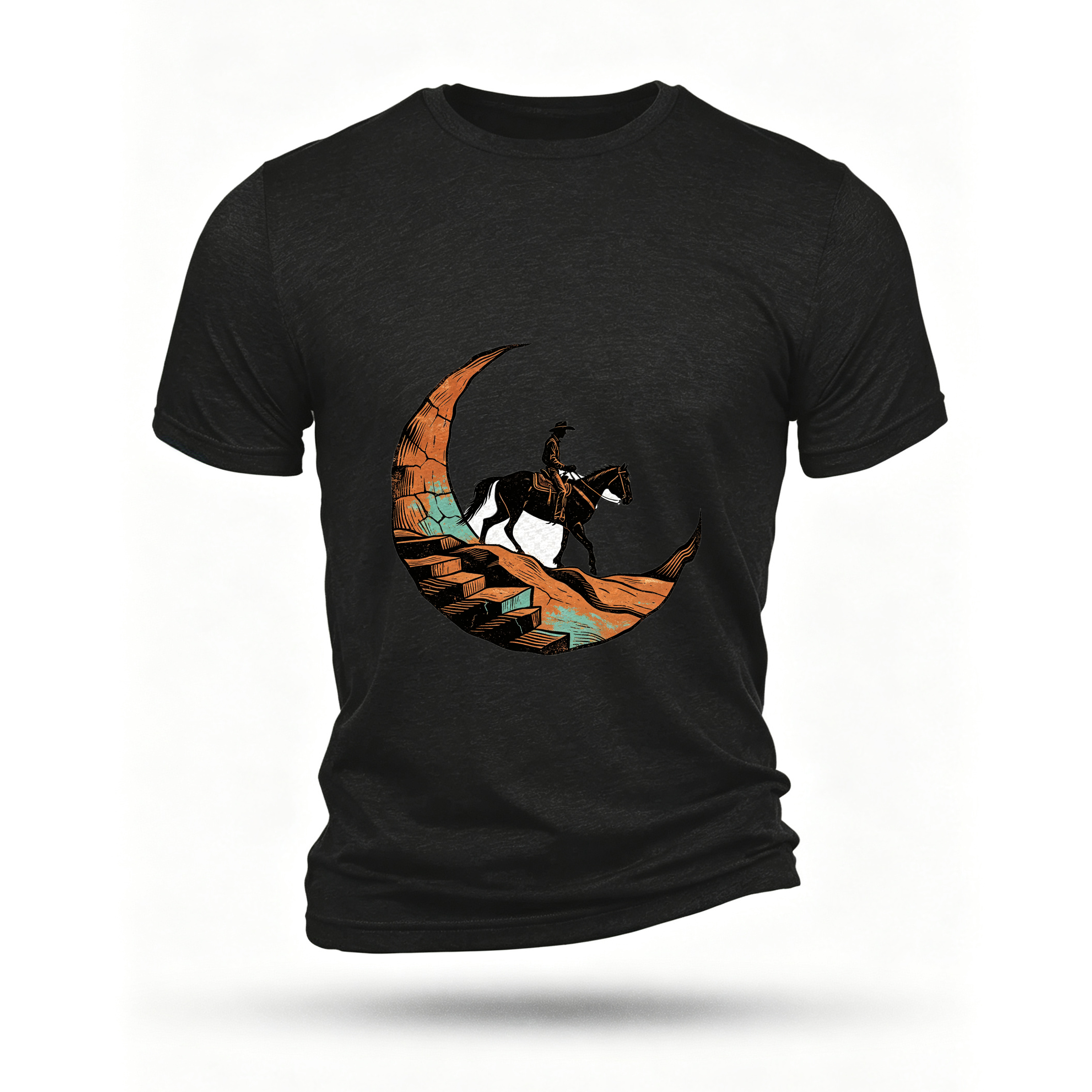 Black T-shirt, front print