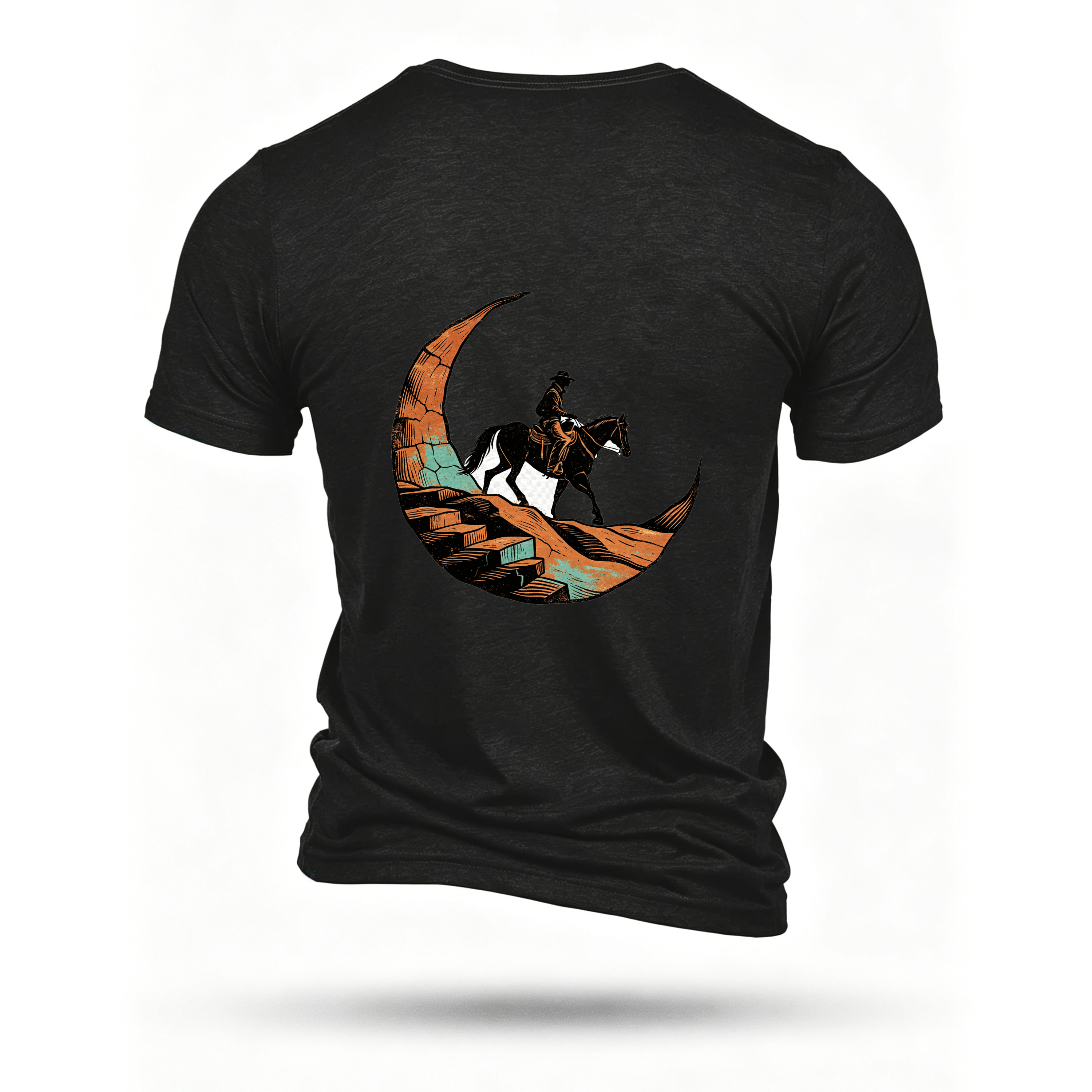 Black T-shirt, back print
