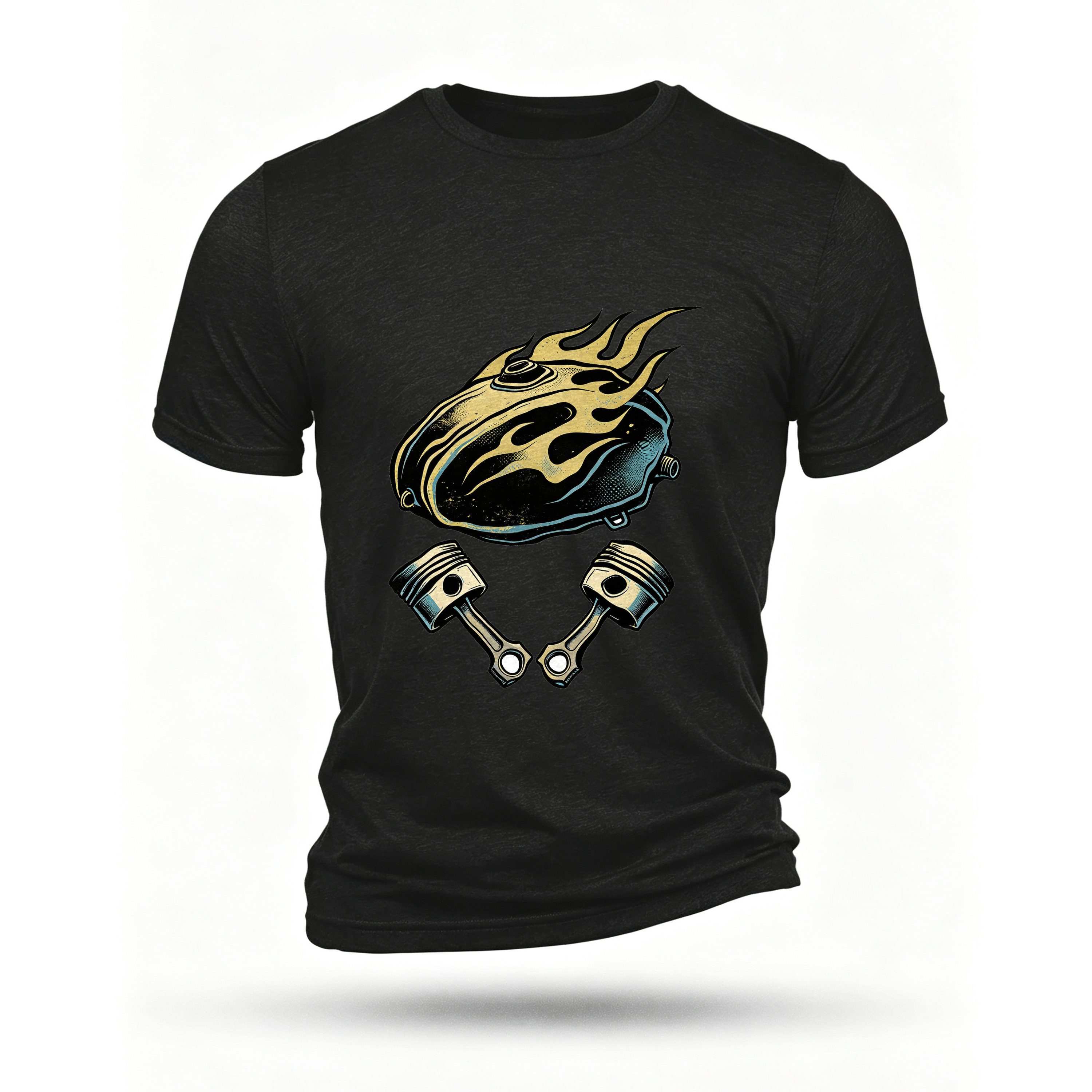 Black T-shirt, front print