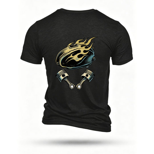 Black T-shirt, back print