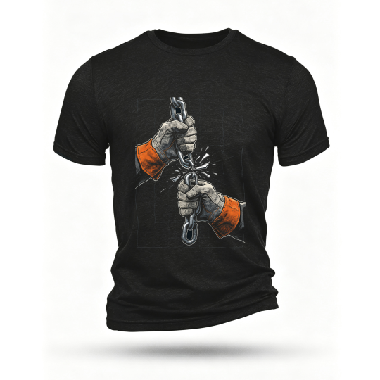 Black T-shirt, front print