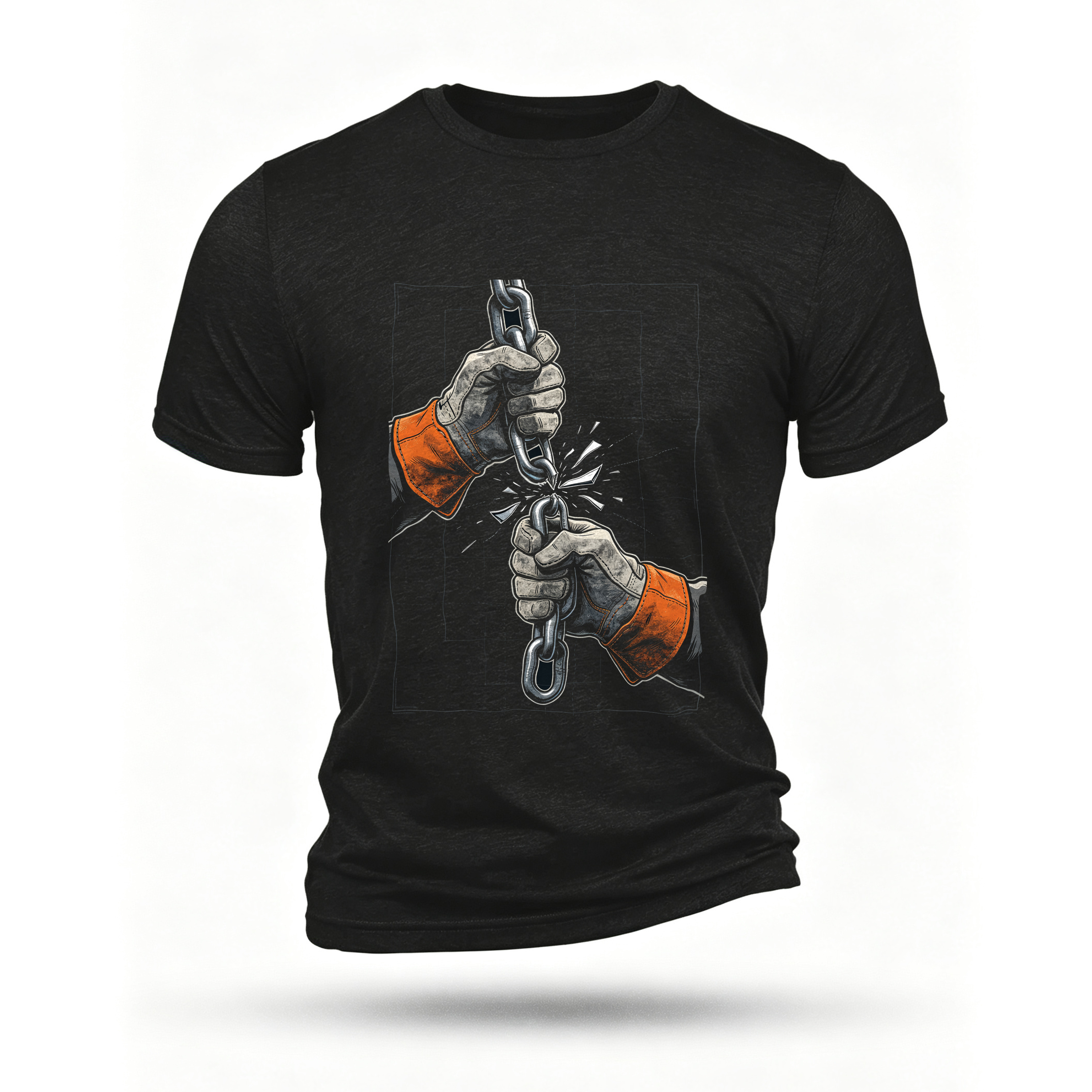Black T-shirt, front print