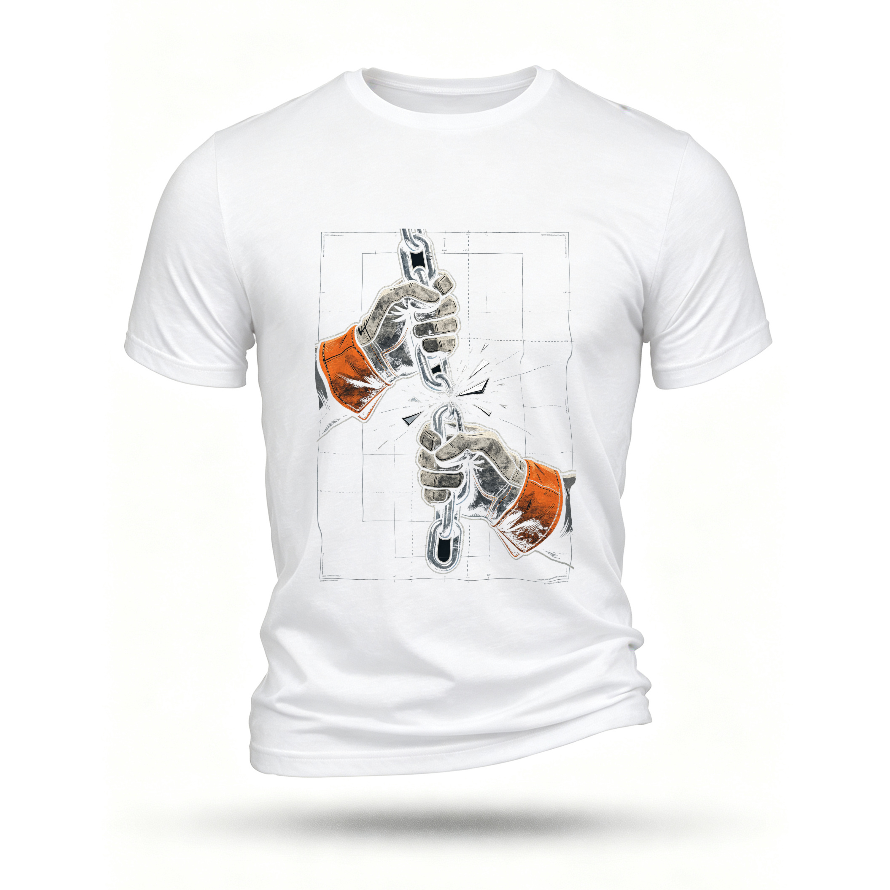 White T-shirt, front print