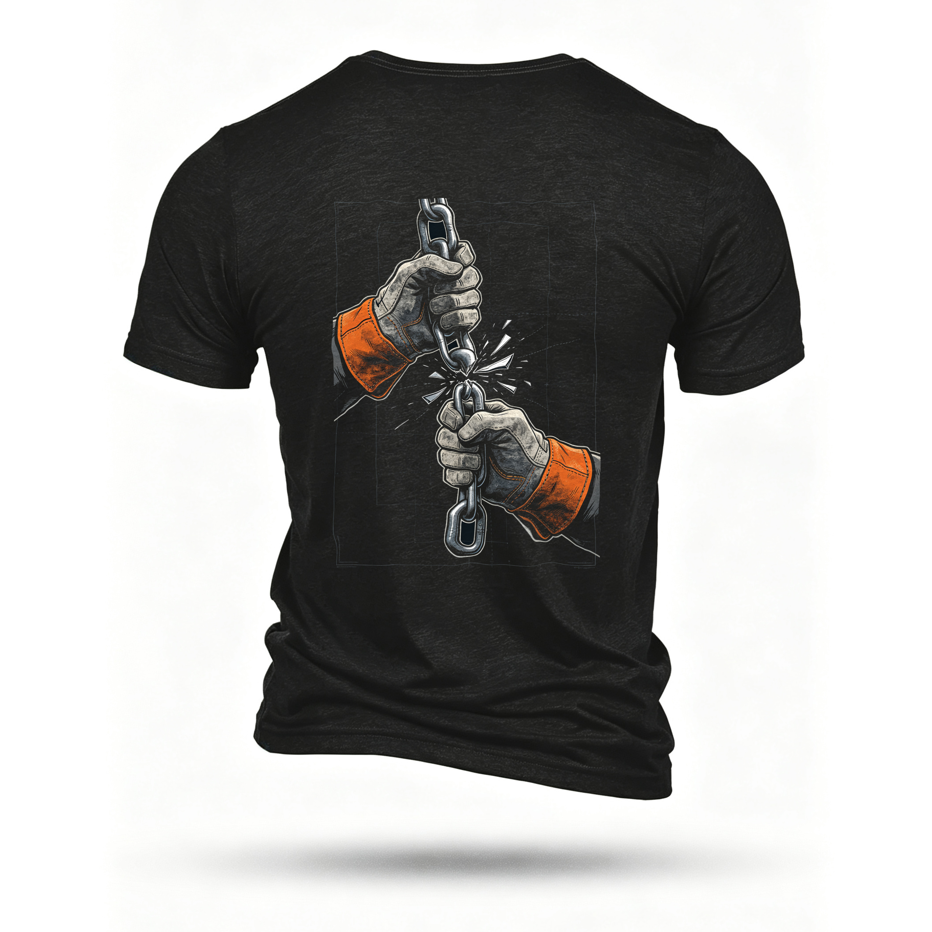 Black T-shirt, back print
