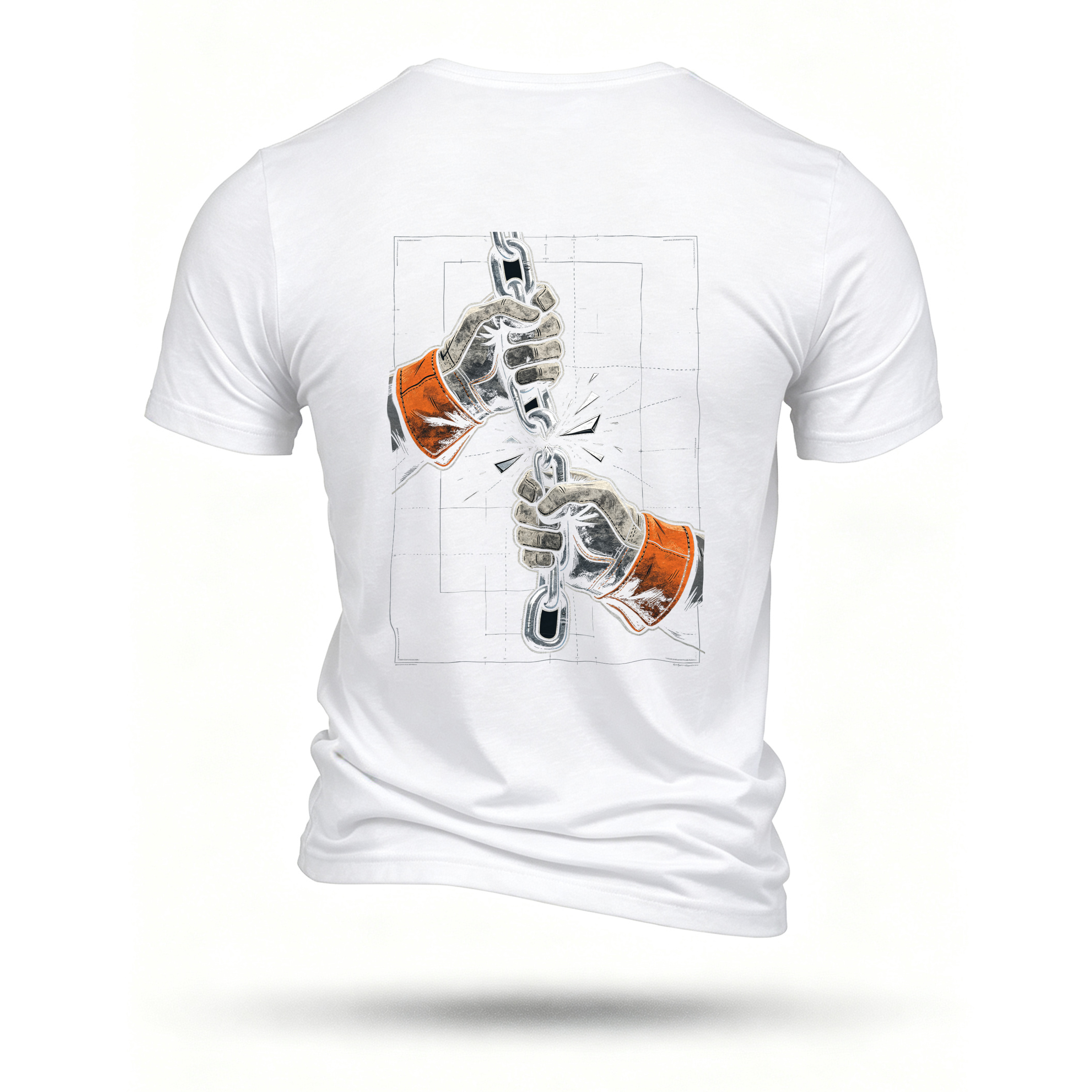 White T-shirt, back print