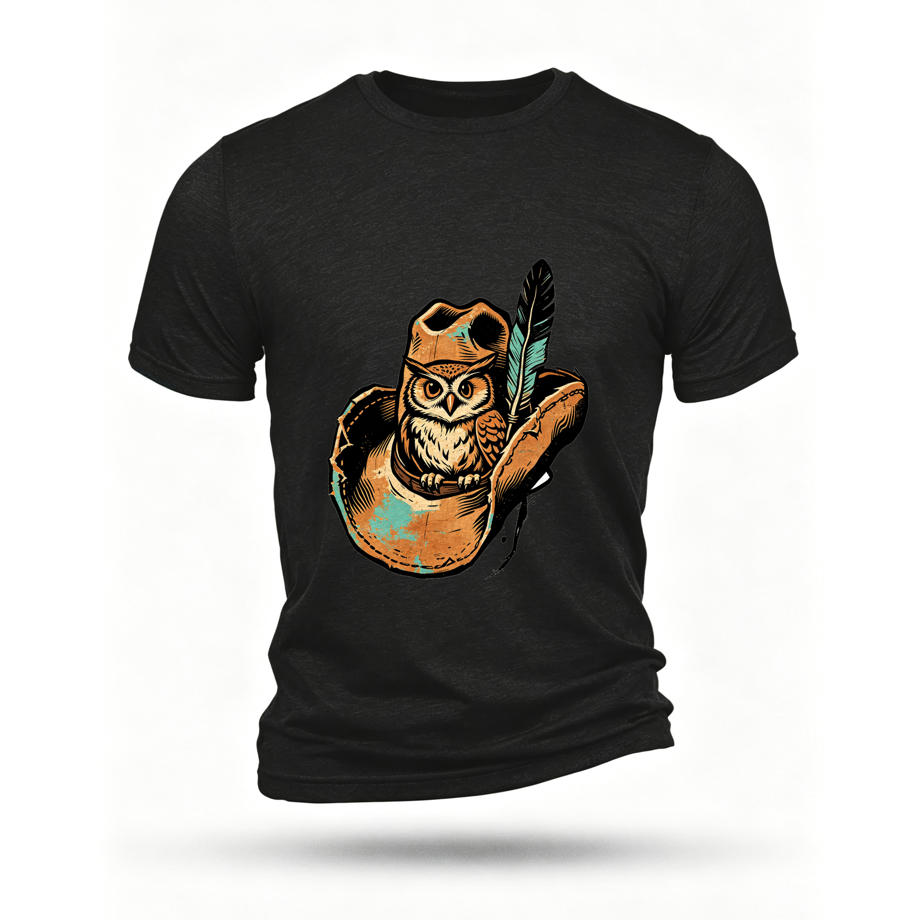 Black T-shirt, front print