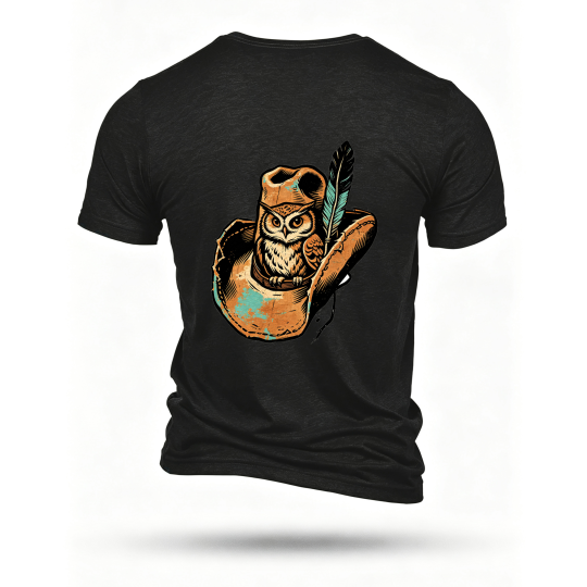 Black T-shirt, back print