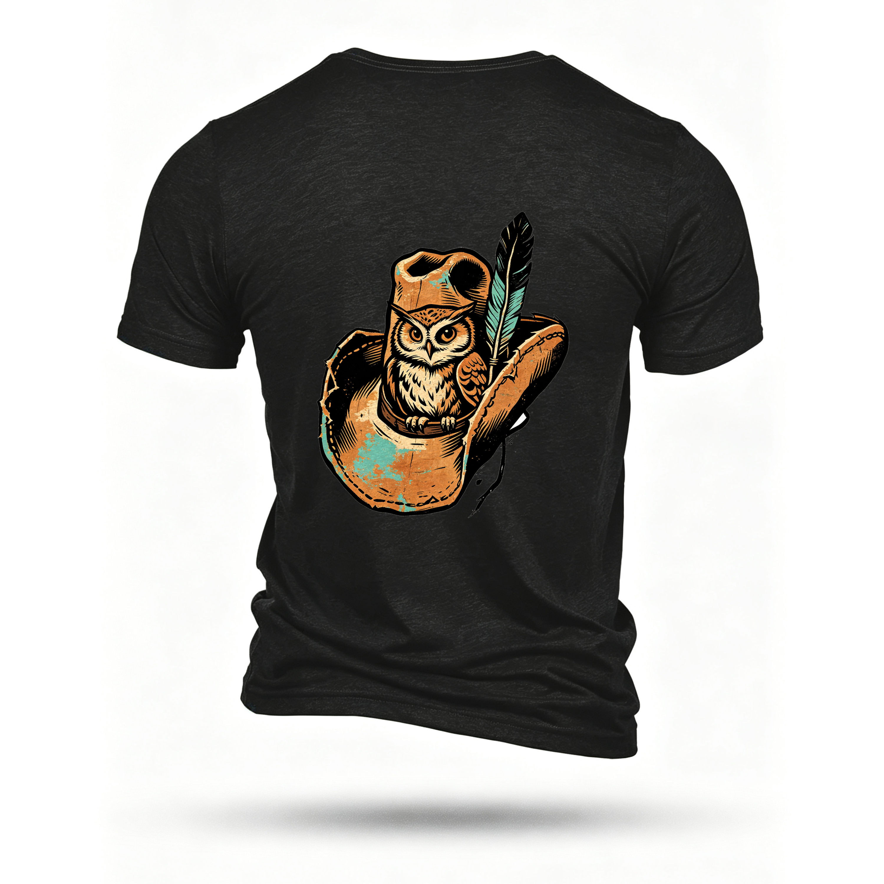 Black T-shirt, back print