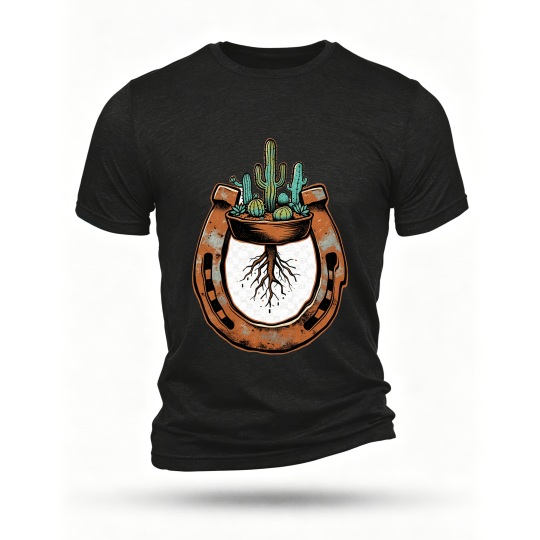 Black T-shirt, front print
