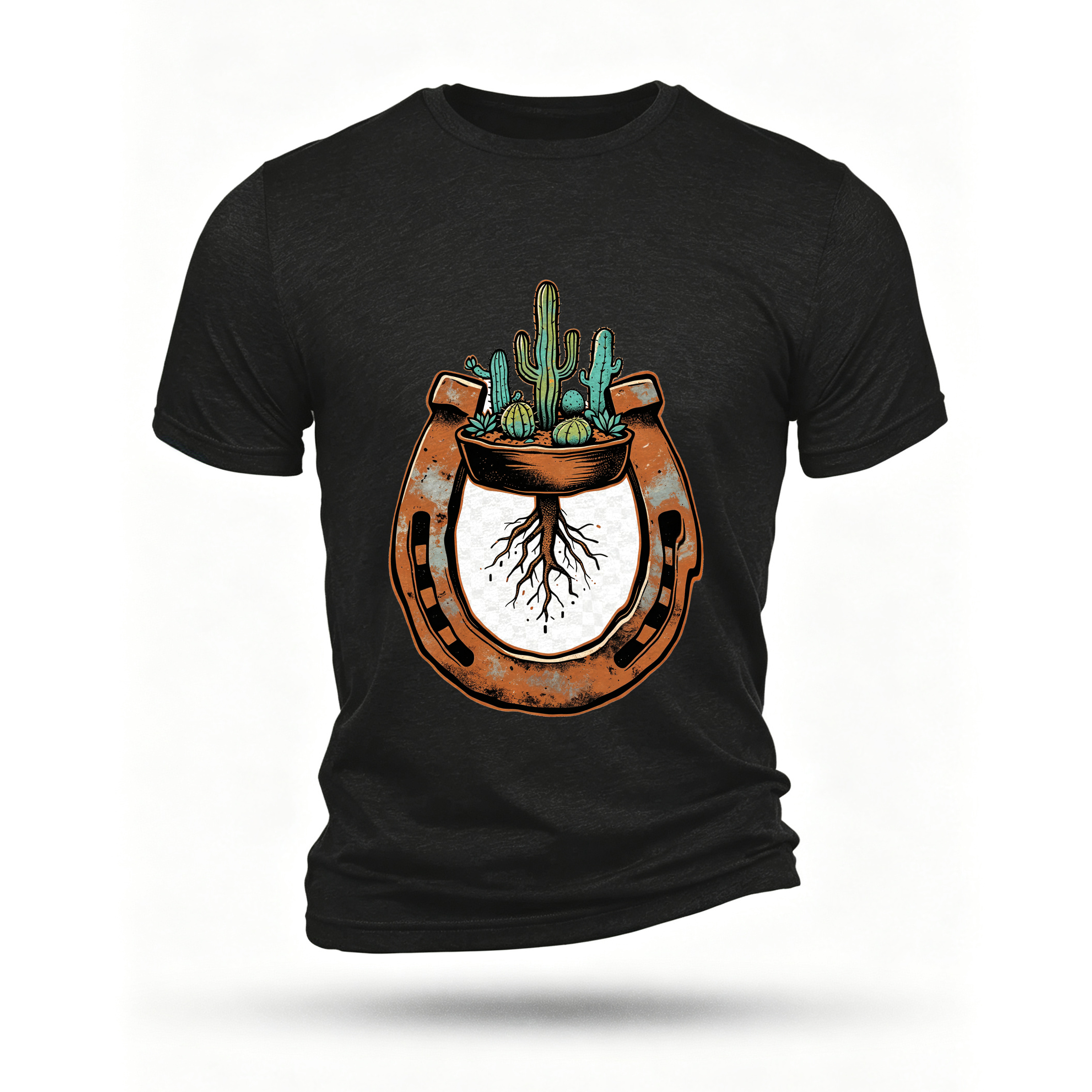 Black T-shirt, front print