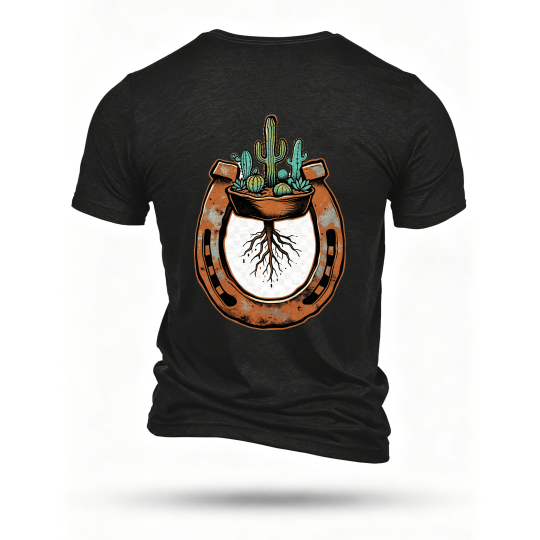 Black T-shirt, back print