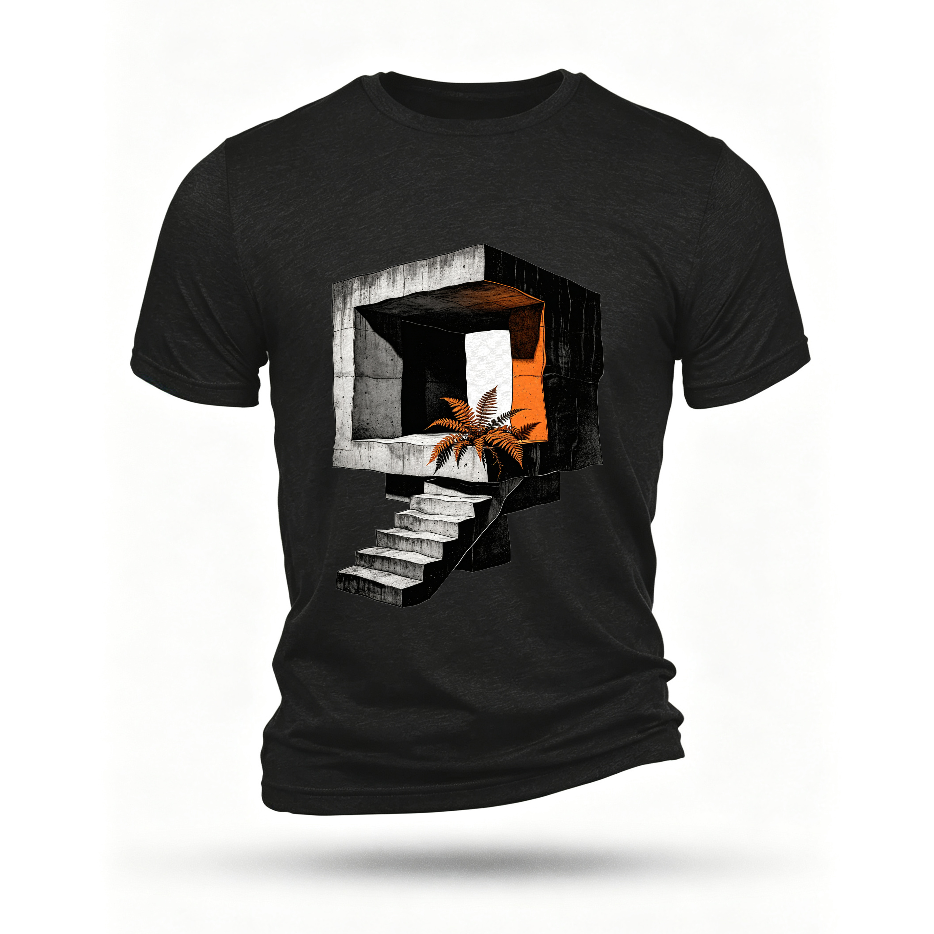 Black T-shirt, front print